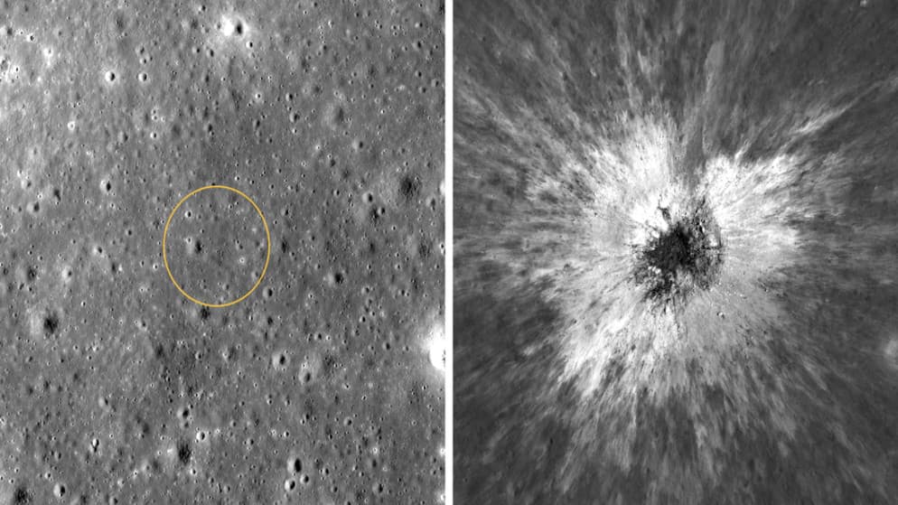 New 222-meter crater found on the Moon