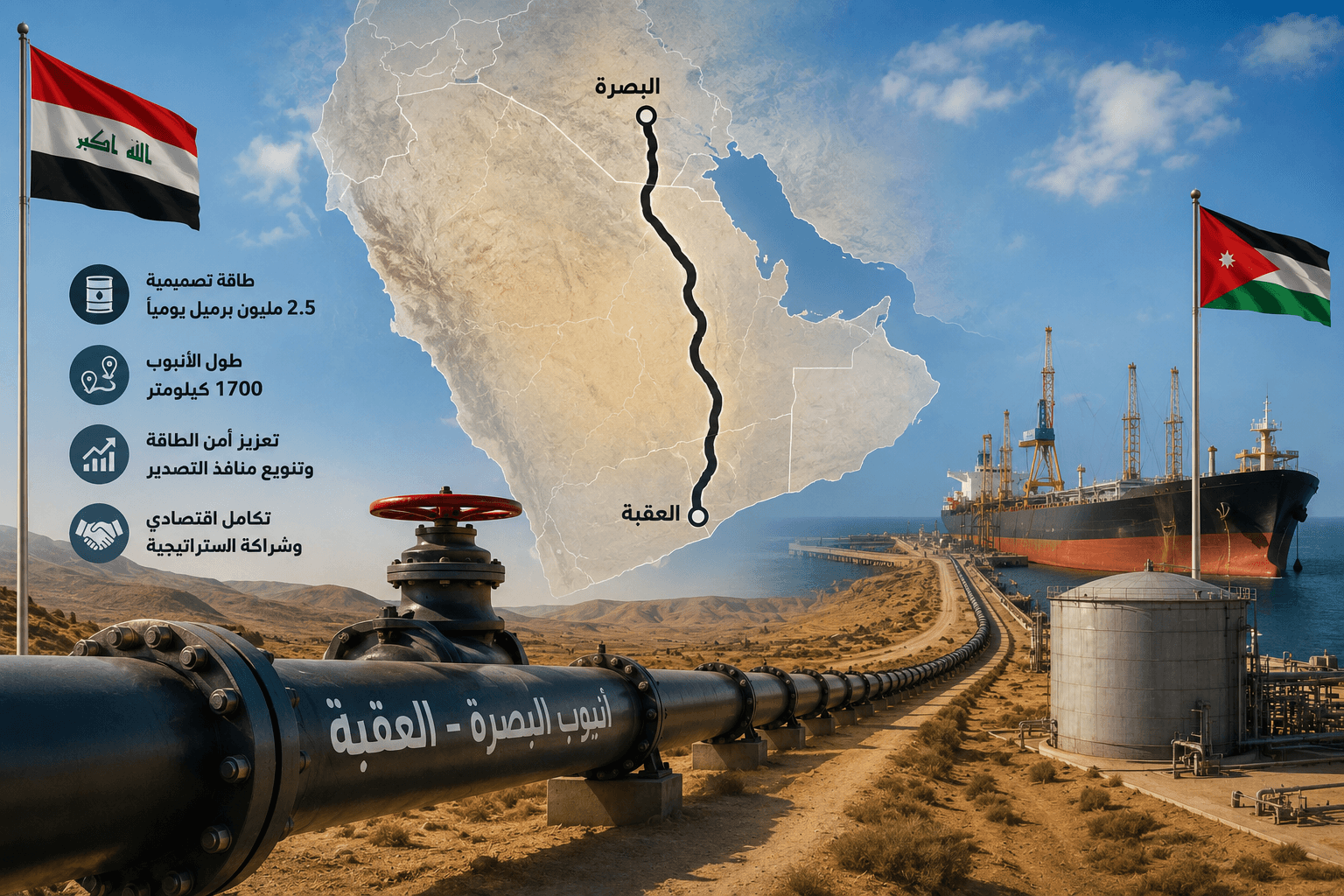 أنبوب البصرة–العقبة ودوره في أمن الطاقة