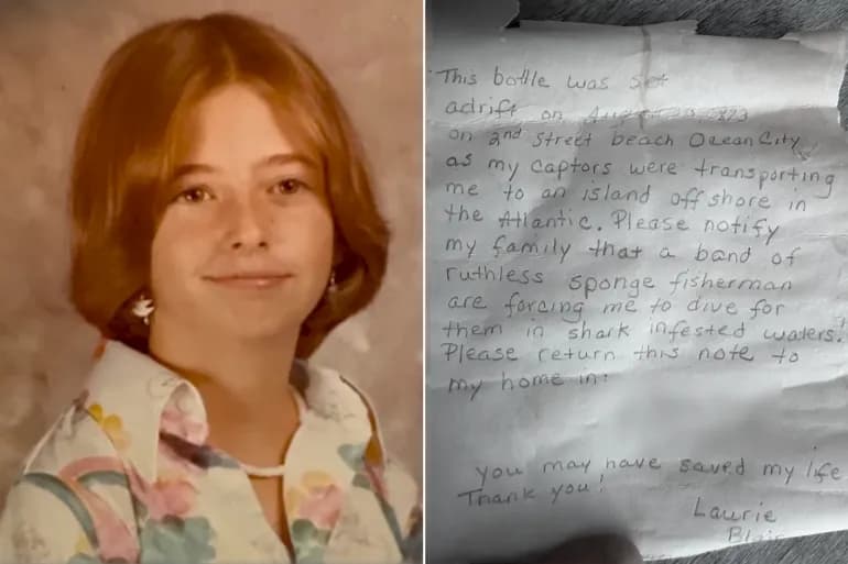 Girl's bottle message travels 53 years