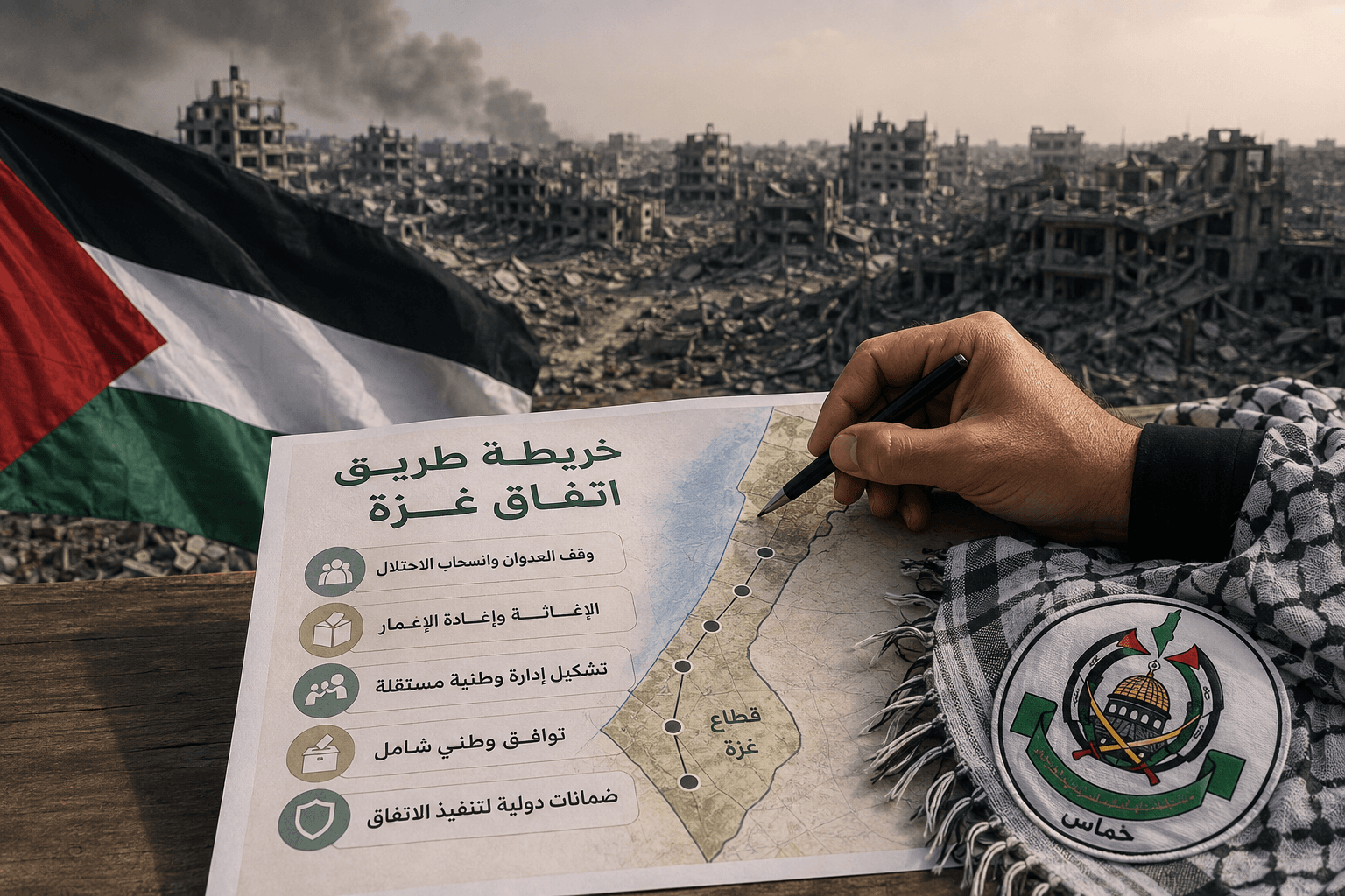 حماس تشرح تفاصيل خريطة طريق غزة
