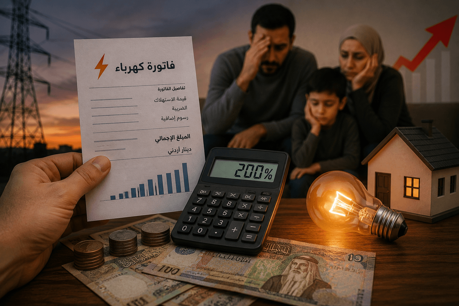 أردنيون يواجهون صعوبة في دفع فواتير الكهرباء