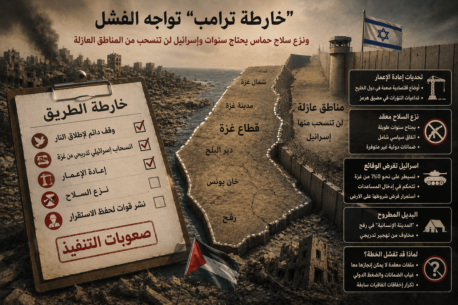 خارطة ترامب تواجه الفشل وحياد حماس يتطلب زمنًا