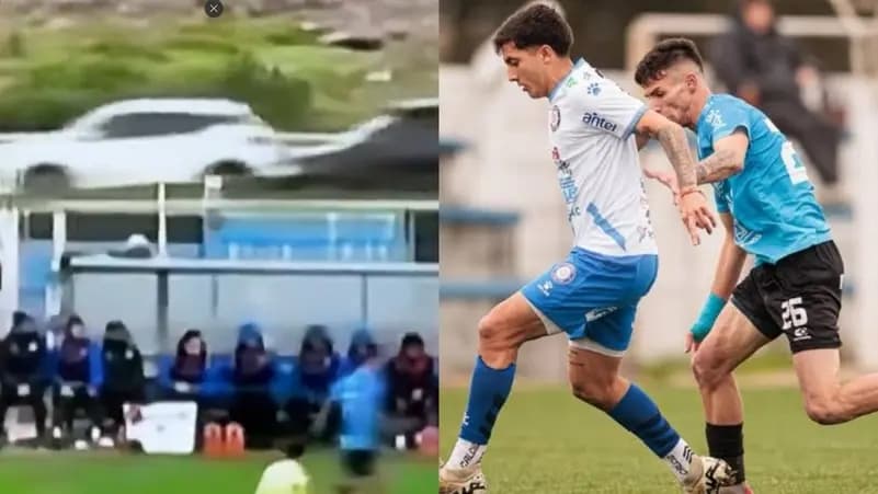Uruguay causes traffic crash with kicked ball