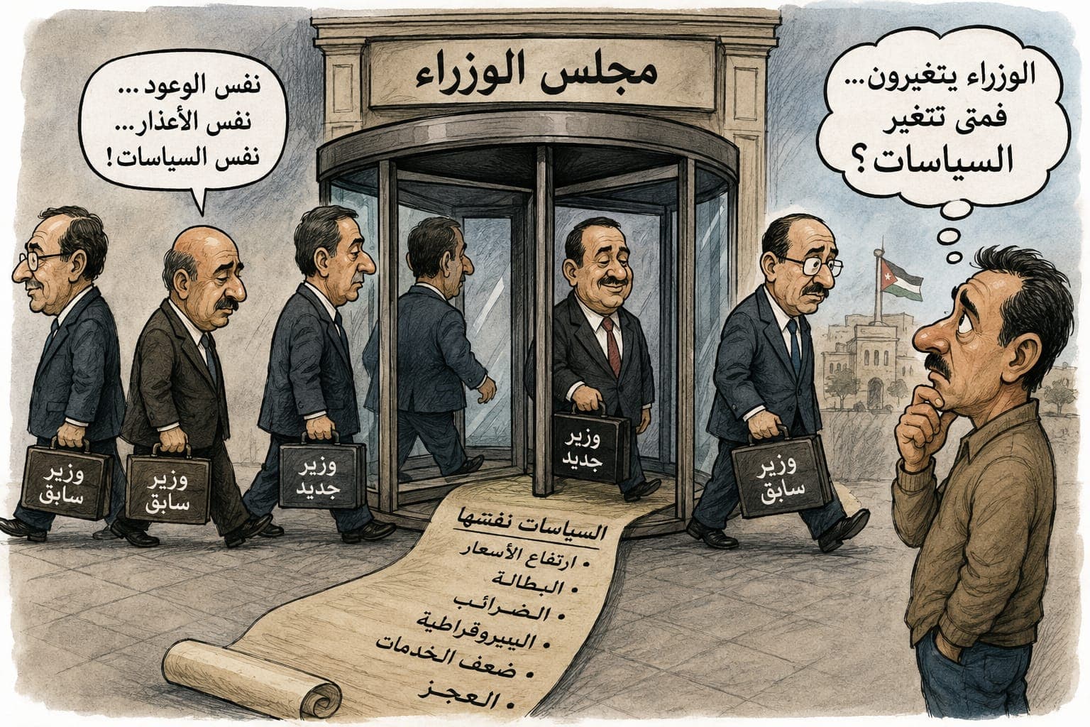 الأردن يغير الوزراء دون تغير السياسات