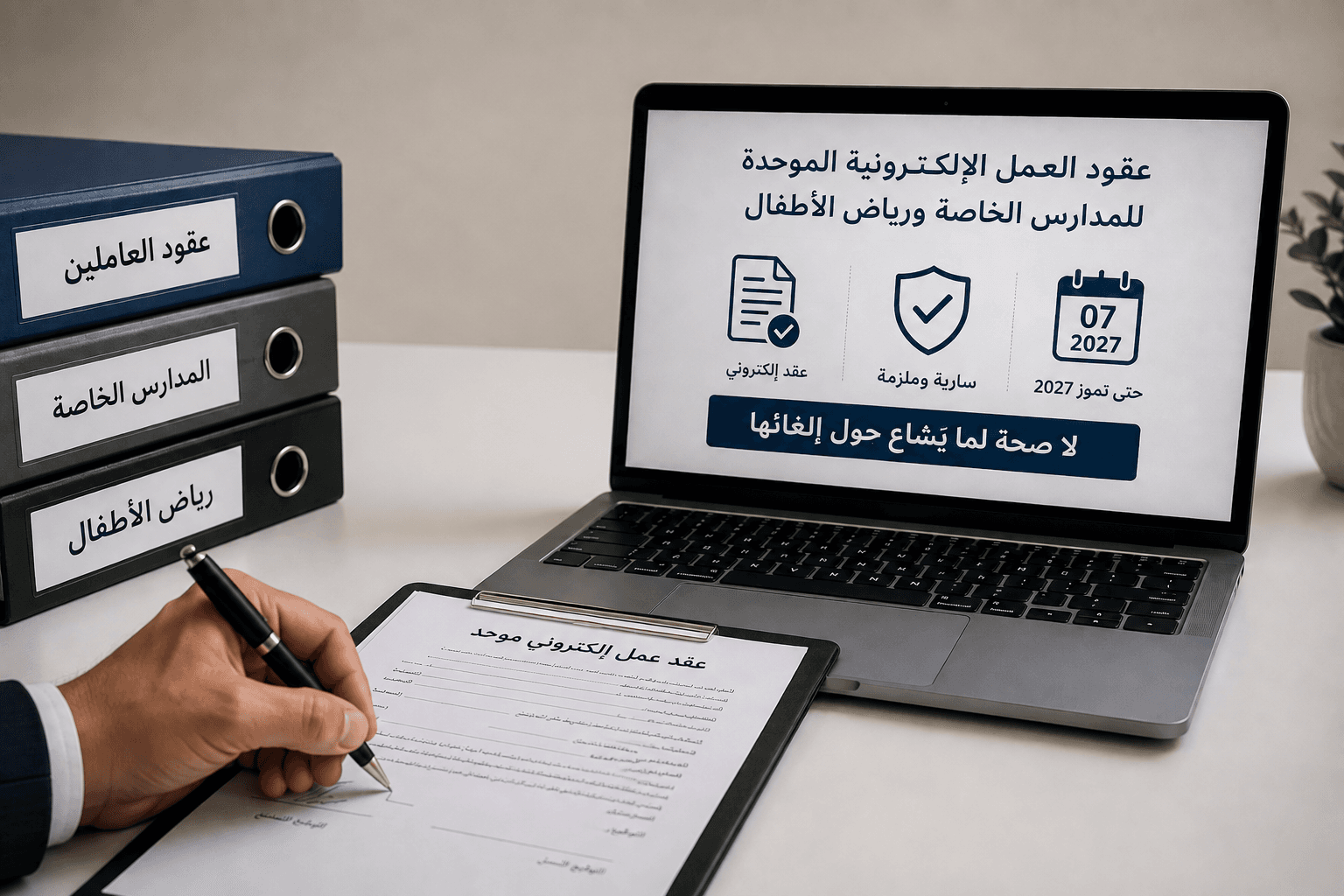 العمل يؤكد استمرار عقود العمل الإلكترونية للمدارس الخاصة