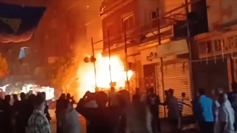Fire at Hajjar Hawaoshi store causes explosion and spreading flames