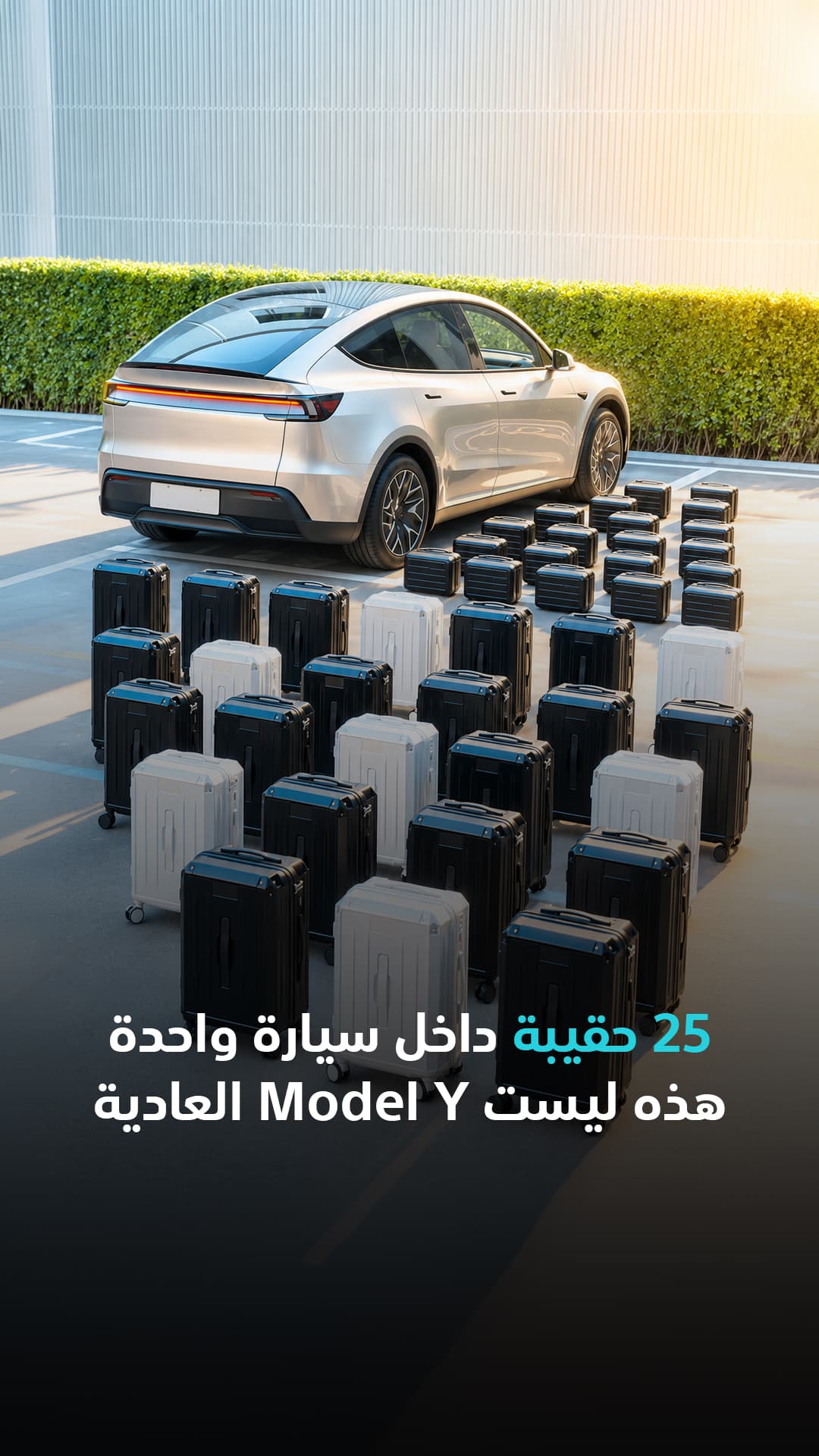 25 حقيبة داخل سيارة واحدة.. هل هي Tesla Model Y؟ | مينا تك