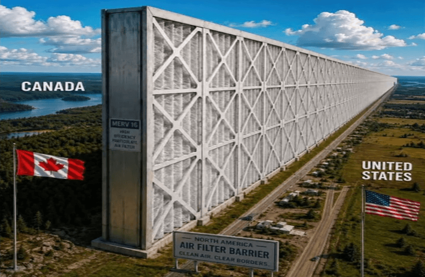 Trump shares AI image of large border wall