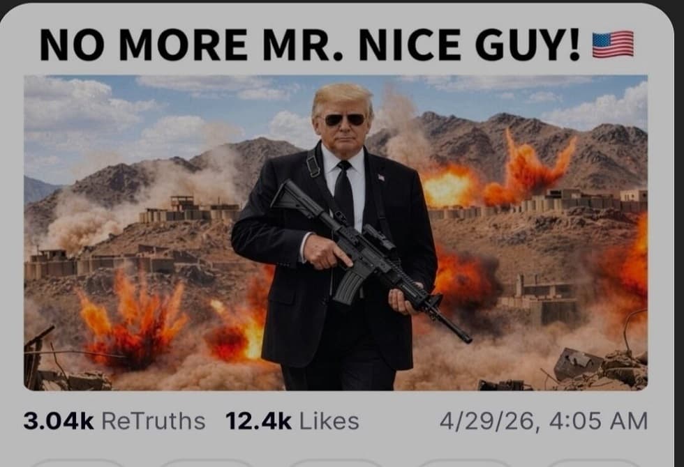 Iran warned as Trump reposts photo