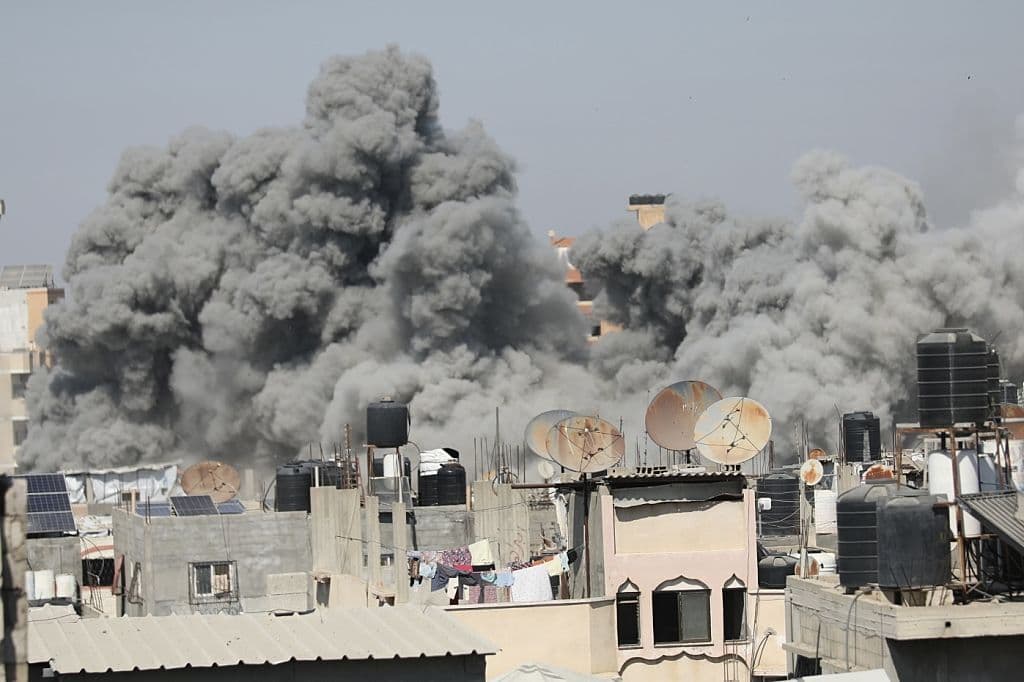 Gaza tents and homes hit casualties reported