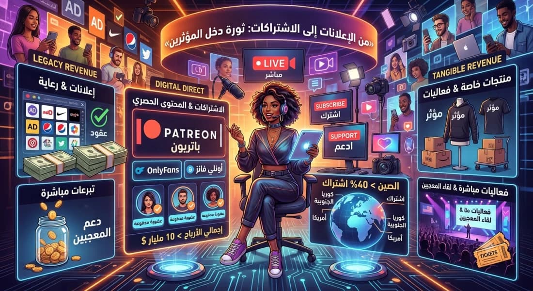 تحول مصادر دخل المؤثرين من إعلانات إلى اشتراكات