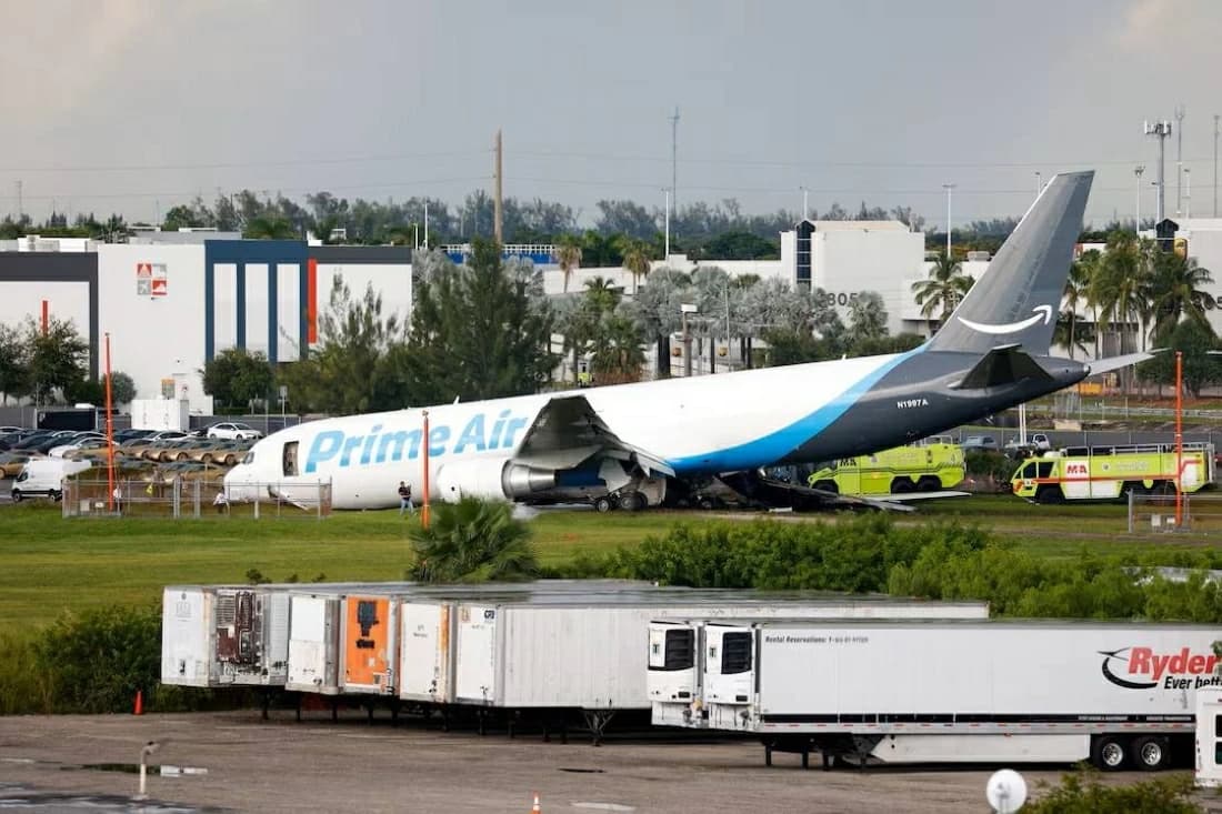 Amazon plane crashes at major U.S. cargo hub
