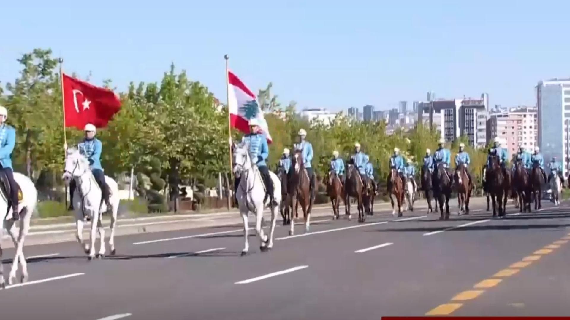 President Aoun welcomed by defenders and cavalry