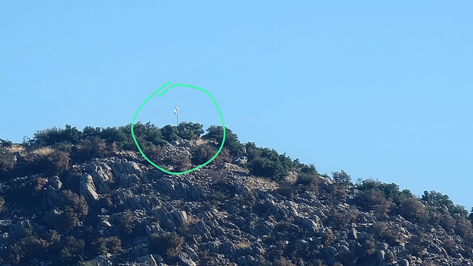 Israeli flag raised near Kafr Shuba
