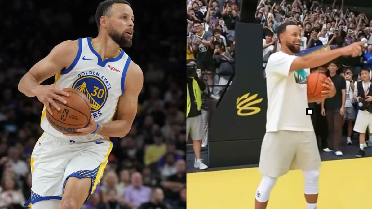 Stephen Curry Performs Iconic Shots in China