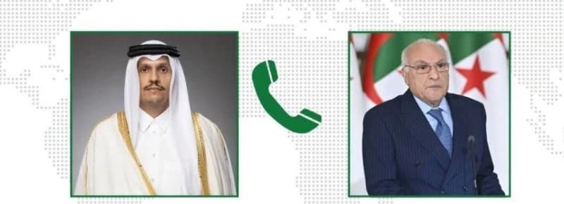 عطاف يتلقى اتصالا من وزير خارجية قطر