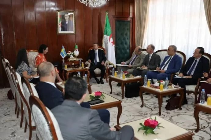 Algeria Minister of Interior, Local Authorities, and Transport welcomes Swedish Ambassador to Algeria