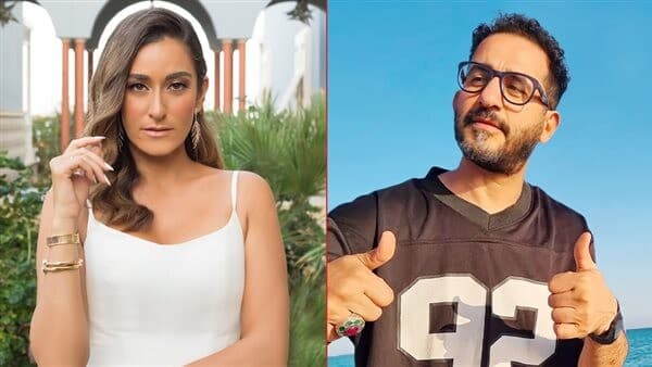 Amina Khalil as psychiatrist confronting Ahmed Helmy