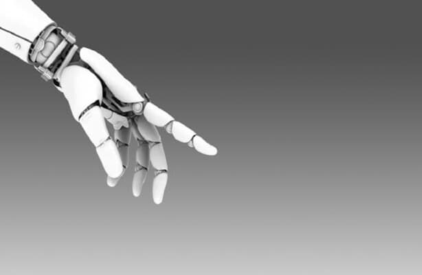 Robotic hand on fingertips