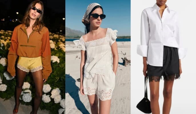 Lace shorts shift from daring to chic