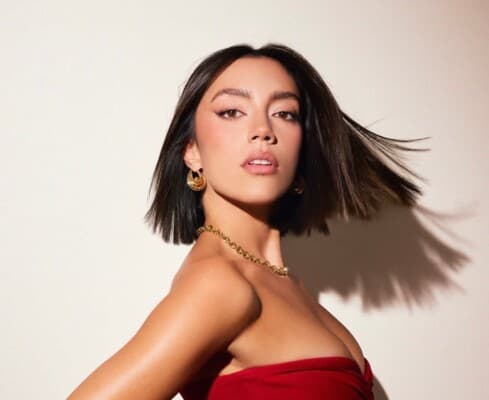 Stefanie Attallah in eye-catching red