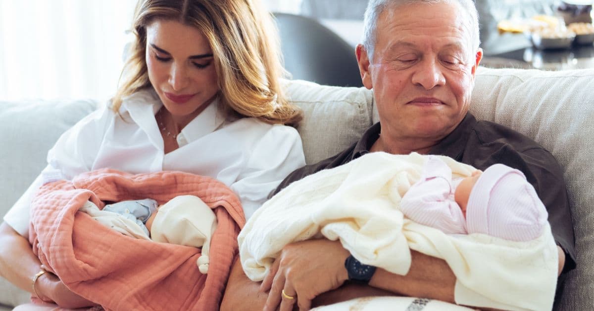 Queen Rania Posts First Photos of Princess Iman's Twins