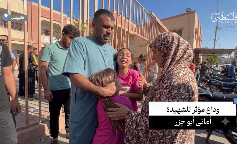 طفلة تعبر عن وداع مؤثر لوالدتها في خان يونس