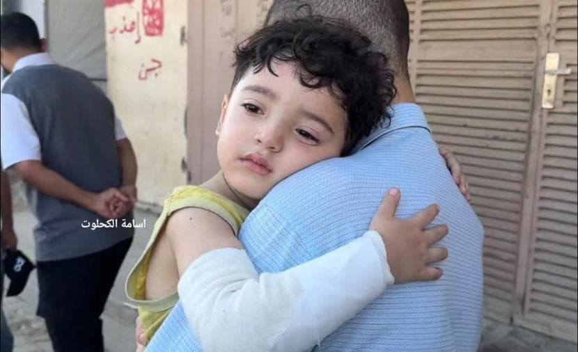 Child Sami, the sole survivor of his family's massacre in Deir al-Balah