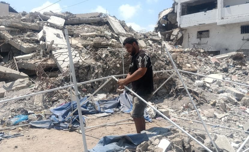 Salman Manages Tent Amid Gaza Struggles