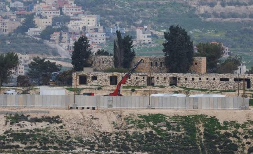 Yellow cancerous settlement in West Bank