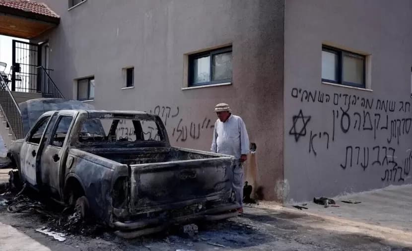 Beitunia Incident: Settlers Set Fire to Vehicles and Tent