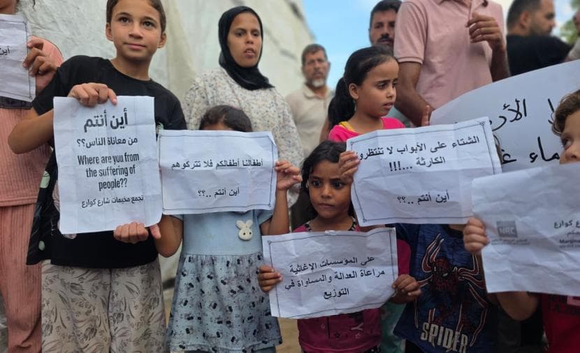 Displaced Protest for Aid in Khan Younis