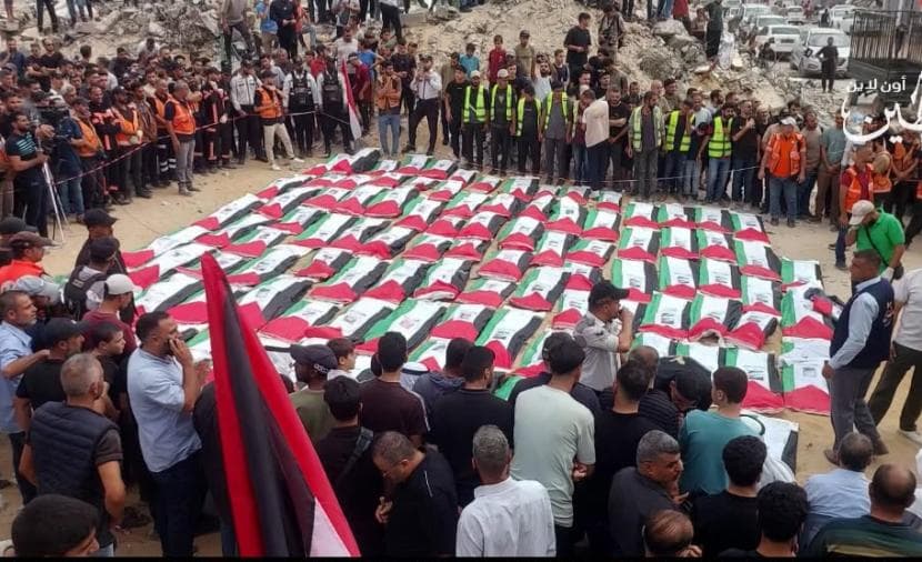 غزة تودع جثامين 105 شهداء