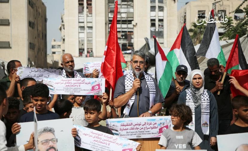 تضامن بغزة لمعتقلي أسطول الصمود