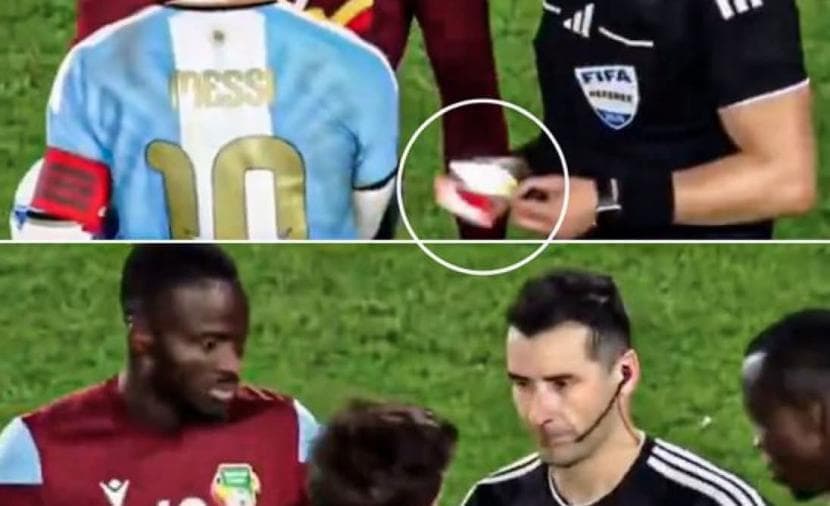 Referee's gift to Messi in farewell match