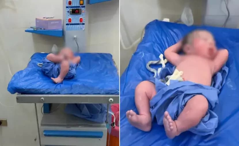 Egyptian baby’s humorous position amuses doctors