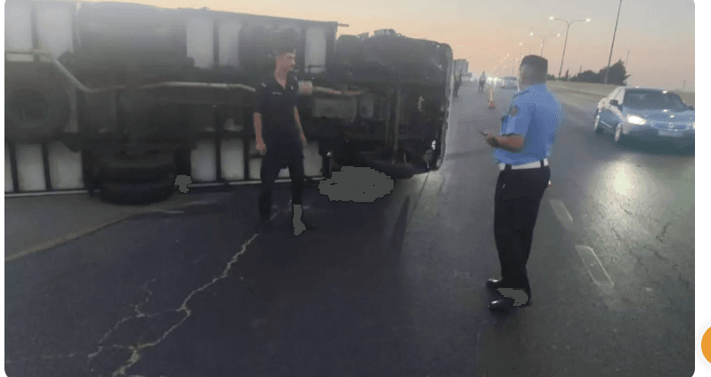 Vehicle breaks down on airport road