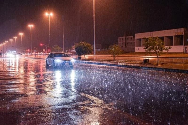 Rainfall and rising atmospheric instability near Jordan