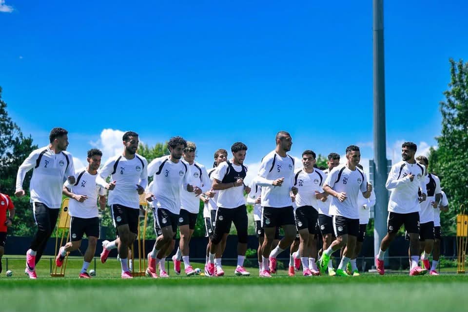 مصر تستعد لمباراة جنوب إفريقيا بتدربيات بالاستاد