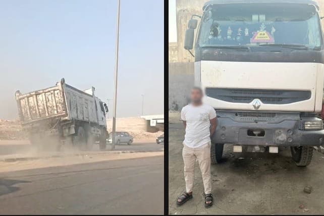 سقوط سائق نقل هارب من الشرطة بالمقطم