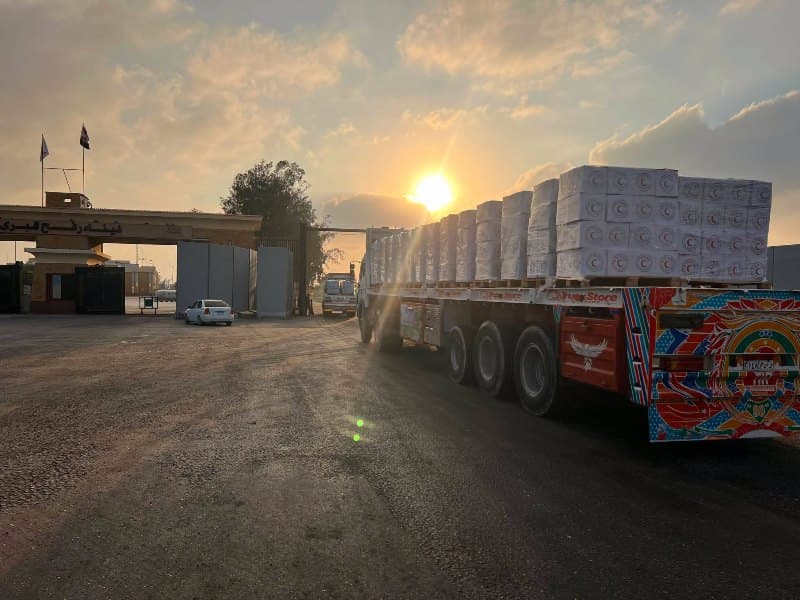 Egyptian Red Crescent aids Palestinians in convoy 241