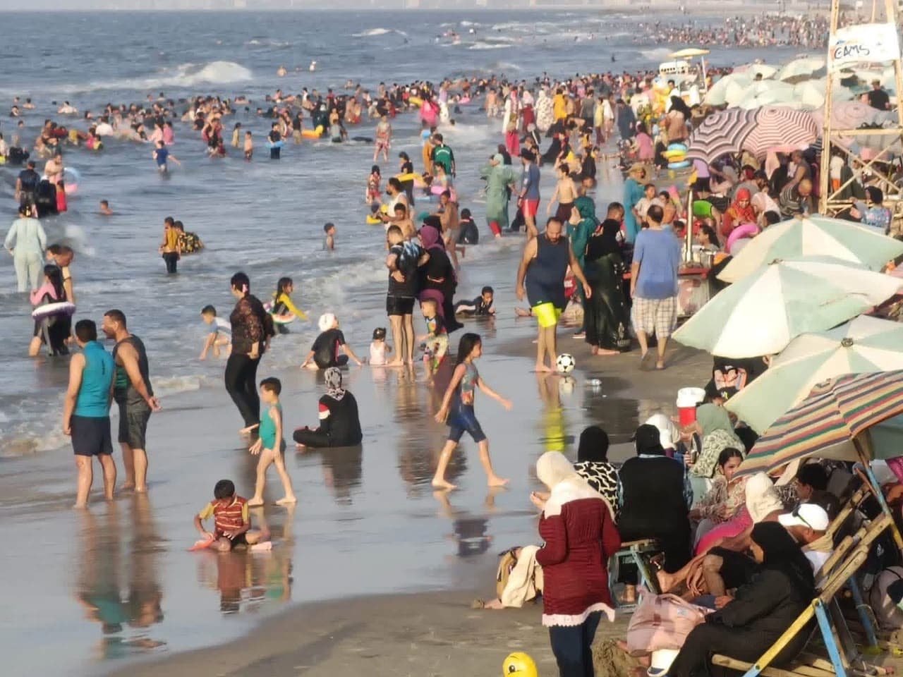 رئاسة جمصة تحذر من النزول للبحر