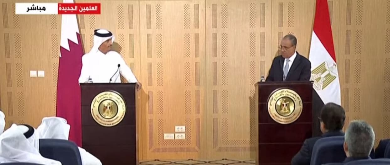 مؤتمر صحفي لوزيري خارجية مصر وقطر