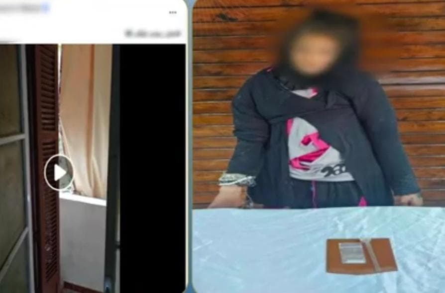 سيدة تتعاطى الآيس أمام منزل بالقليوبية