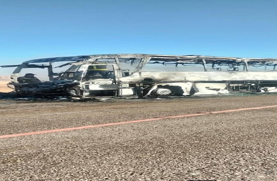 Bus fire on Siwa-Marsa Matruh road