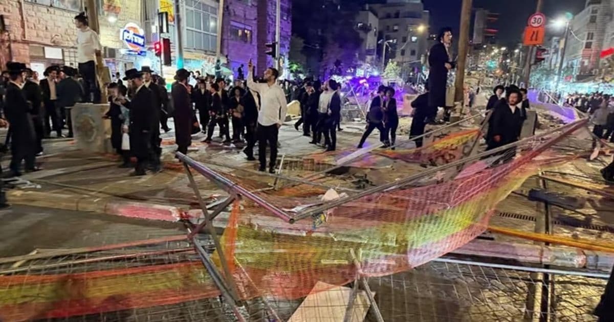 Jerusalem Haredi protest light rail vandalism