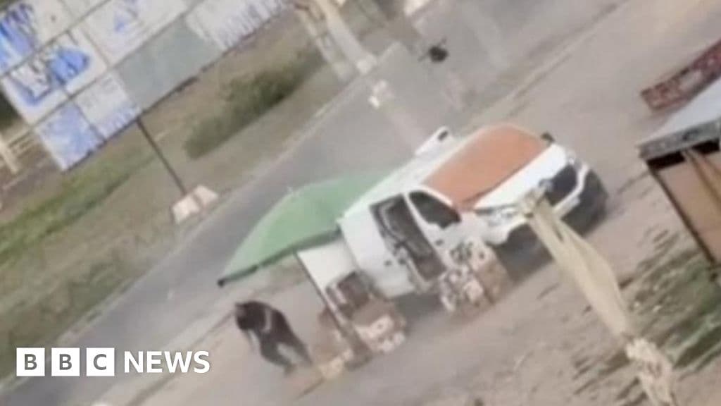 طائرة روسية تتابع بائعًا في أوكرانيا