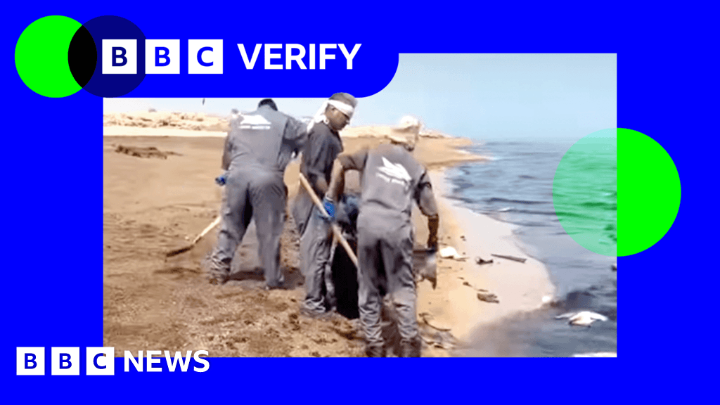 Origin of Iran's oil slick on beaches