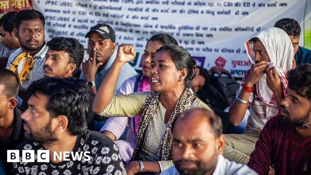 Jharkhand protest over exam corruption