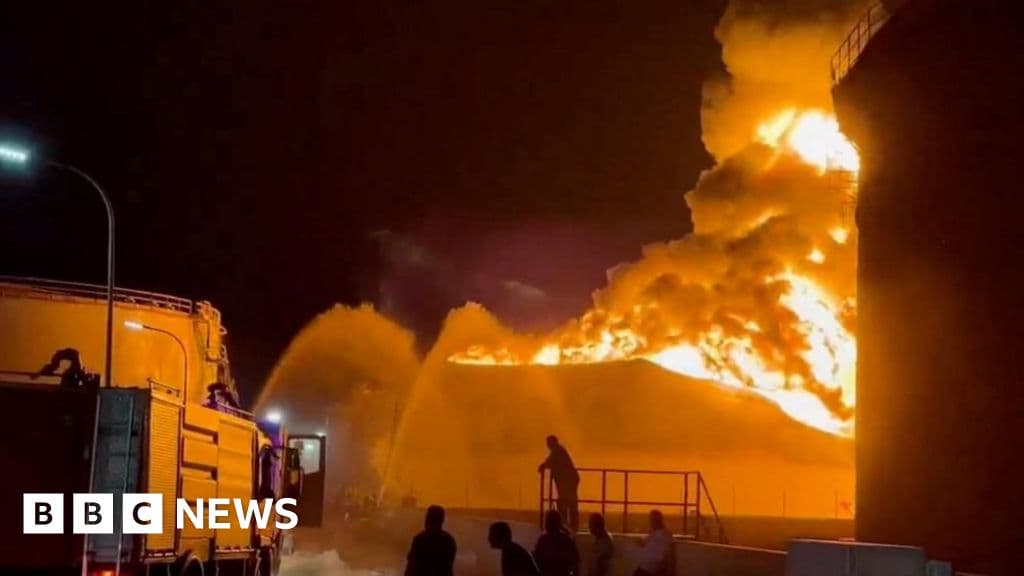 Libya refinery fire after drone strike